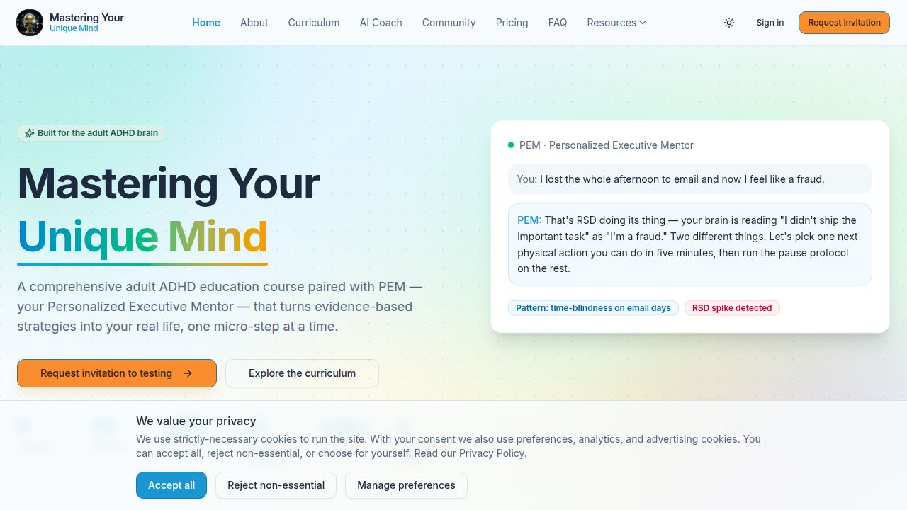 Mastering Your Unique Mind — Adult ADHD Course & AI Coach